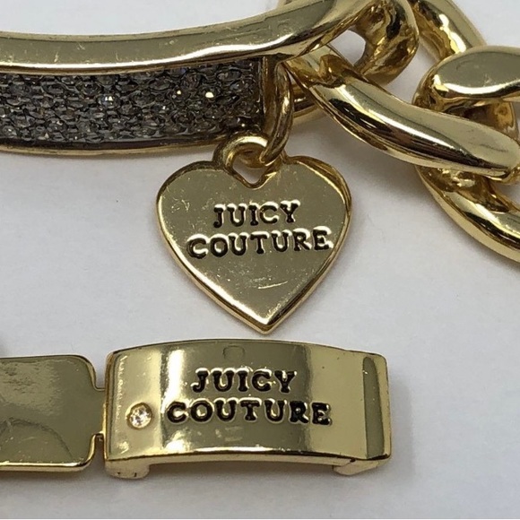 Juicy Couture Gold Tone Sparkly Ornate 7.5” Bracelet - Picture 4 of 6